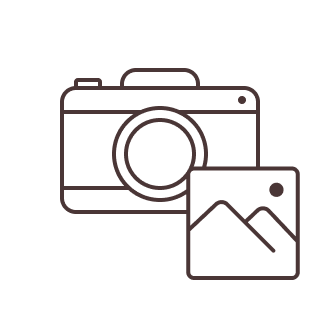 カメラと写真を模したイラスト